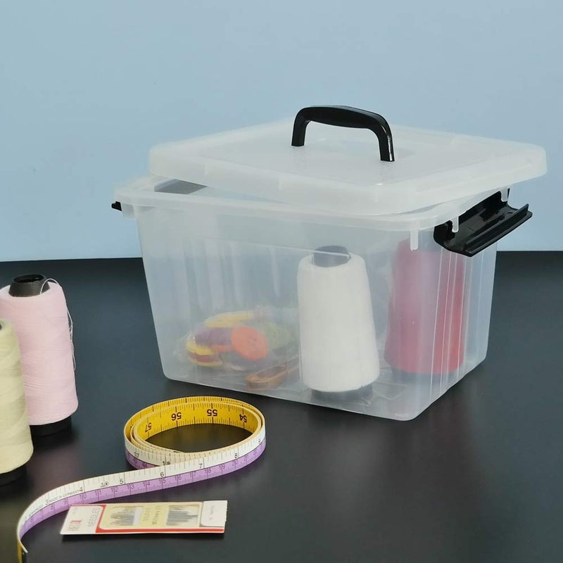 Obstnny 12 Quart&6 Quart Plastic Latching Box With Handles, Clear Storage Bins with Lid - Image 4